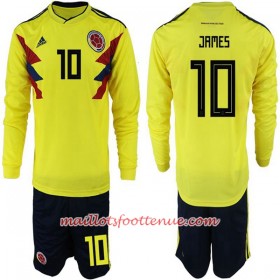 Maillot/Tenue Colombie James 10 Enfant Domicile Coupe du monde 2018 Manche Longue